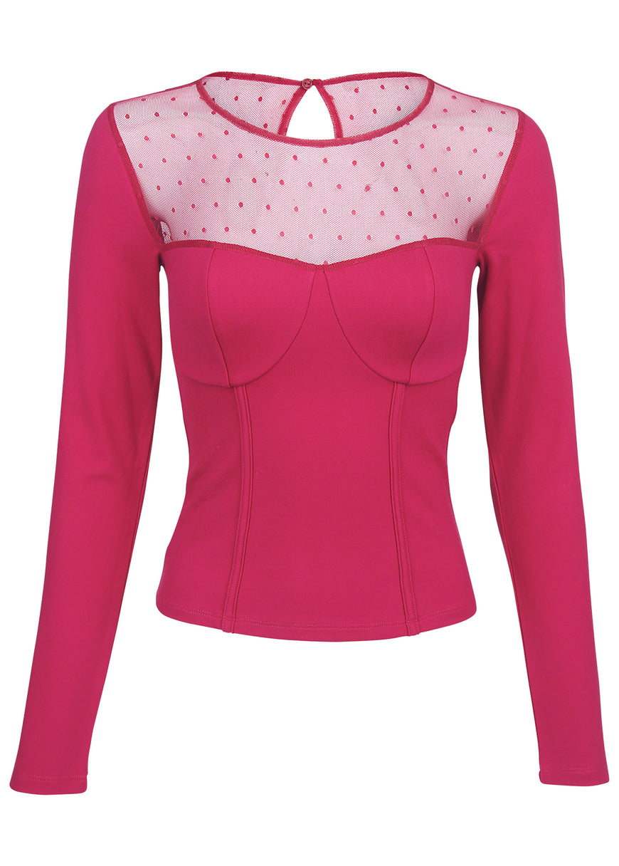 Mesh Long Sleeve Top - Vivacious