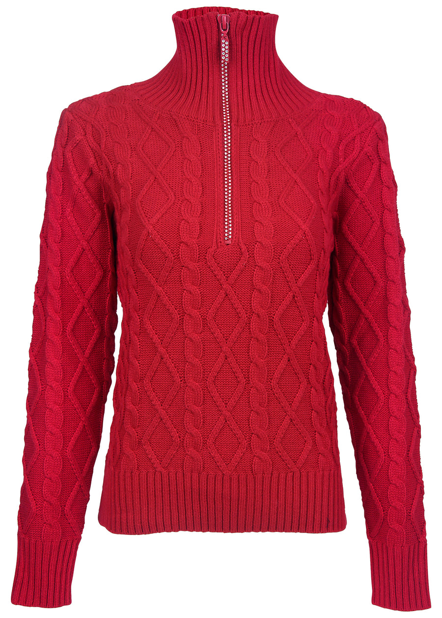 Zip Pullover - Equestrian Red