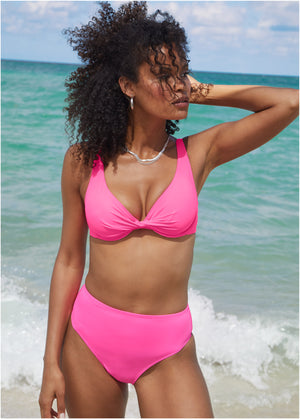 Antigua Twist Bikini Top - Hot Pink - thumbnail-1