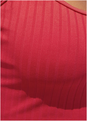 SuperRib swim crop top - Red - thumbnail-3