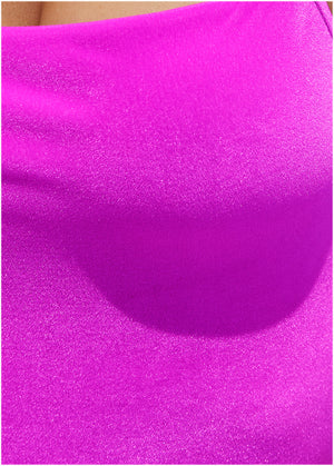 Velvet low back one-piece - Purple - thumbnail-3