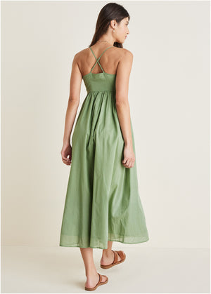 Spaghetti Strap Maxi Dress - Basil - thumbnail-2