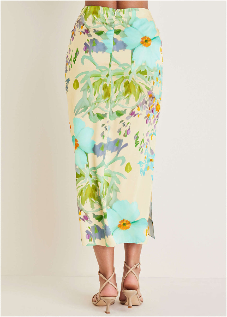 Midi Slip Skirt - Coquette Bouquet