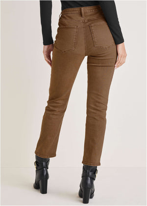 Audrey Straight Leg Jeans - Brown Wash - thumbnail-3