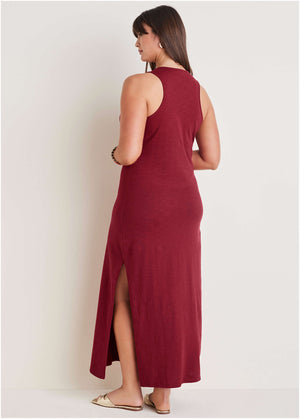 Tank Maxi Dress - Wine - thumbnail-6