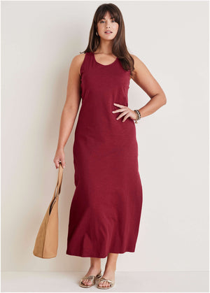 Tank Maxi Dress - Wine - thumbnail-5