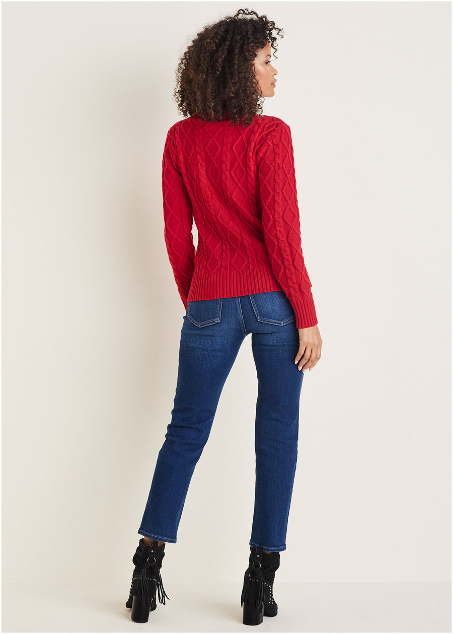 Zip Pullover - Equestrian Red