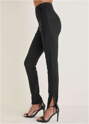 Smoothing Ponte Skinny Pants - Black - thumbnail-4