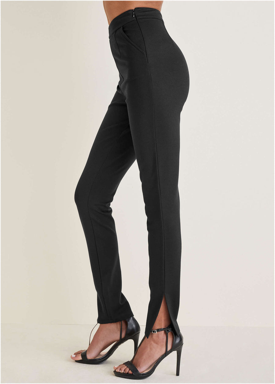 Smoothing Ponte Skinny Pants - Black