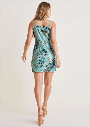 Floral Sequin Mini Dress - Light Blue Multi - thumbnail-2