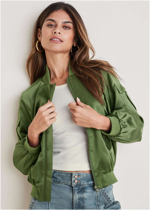 Bomber satiné mat - Vert Bronze - thumbnail-1