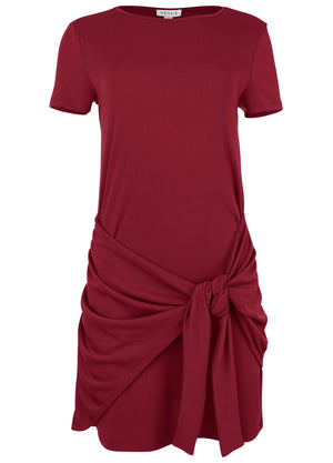 Matte jersey dress - Wine - thumbnail-4