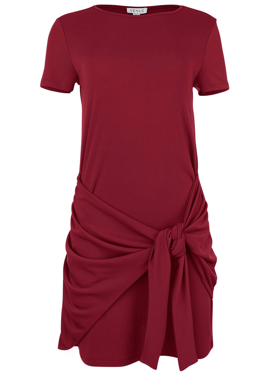 Matte jersey dress - Wine