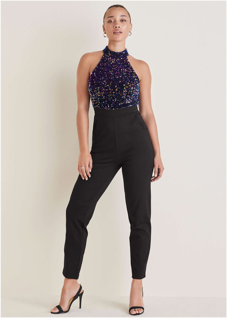 High Neck Sequin Jumpsuit VENUS