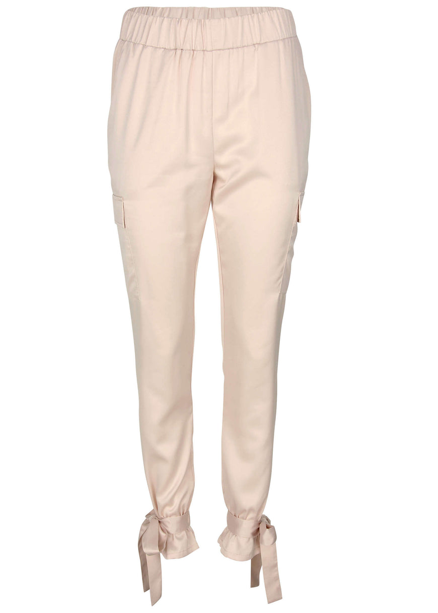 Satin Jogger Pants - Peach Dust