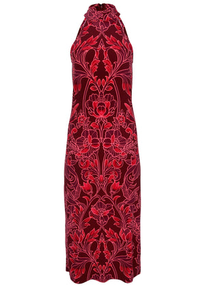 High Neck Midi Dress - Nouveau Tapestry - thumbnail-4