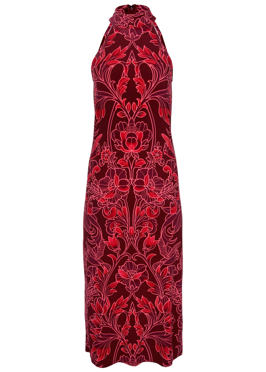 High Neck Midi Dress - Nouveau Tapestry