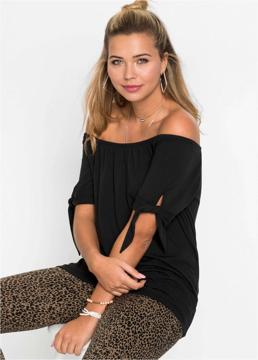 Tie Sleeve Tunic - Black