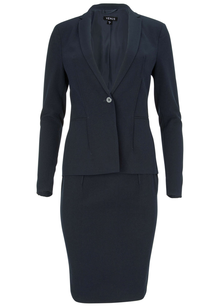 Venus Navy Pencil Skirt Suit Set