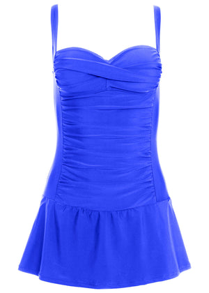 St. Tropez Swim Dress - Sapphire Blue - thumbnail-3